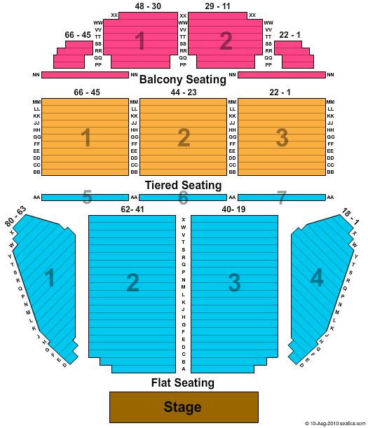 Plymouth Pavillion End Stage Seating Chart